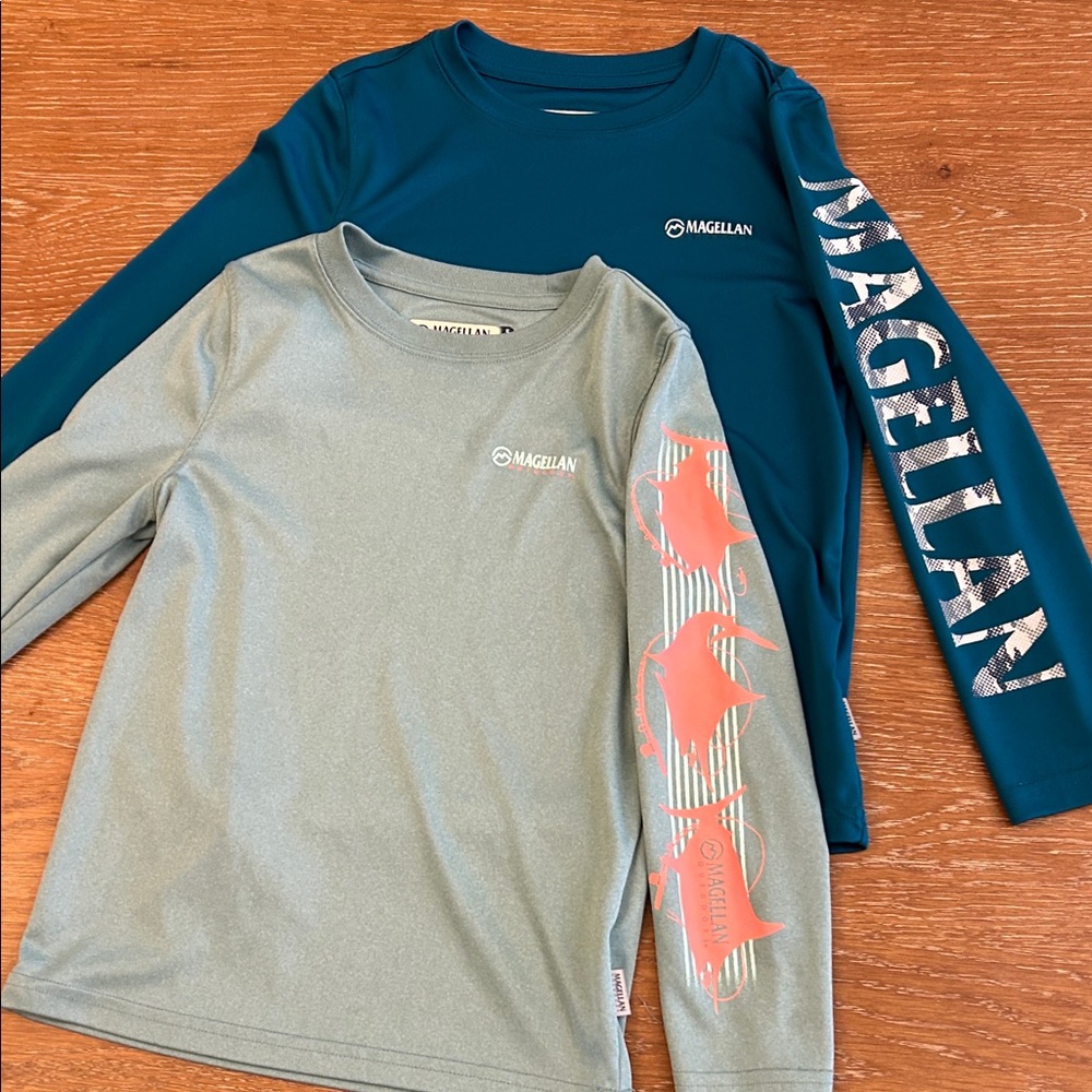 Magellan Kids Long Sleeve Tees - Blue and Gray